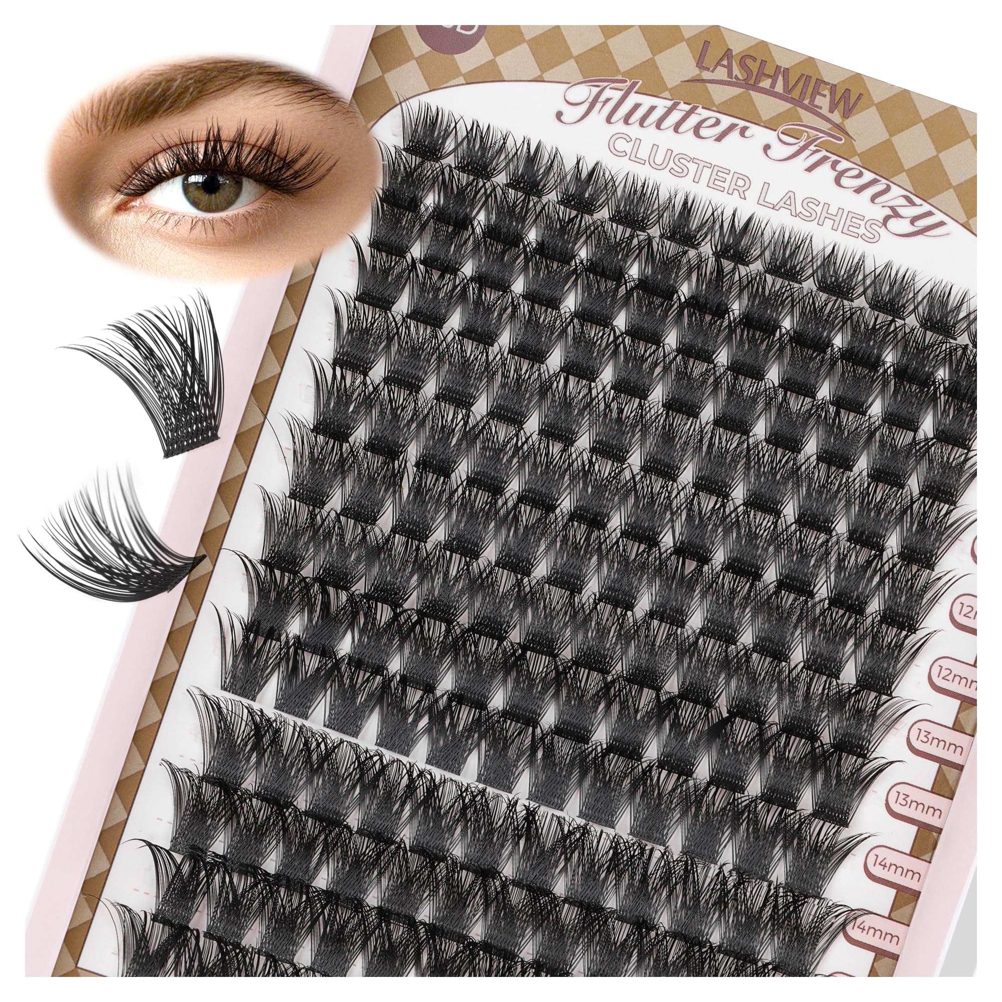 Lash-Extension-Clusters 168pcs D Curl Lash Clusters Natural Look Cluster Lashes Extensions Super Thin Band & Soft Lashes Reusable 9-16mm MIX (56D)