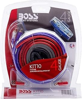 BOSS Audio Systems KIT10 4 Gauge Amplifier Installation Wiring Kit - A Car Helps You Make Connections and Brings Power to Your Radio, Subwoofers Speakers