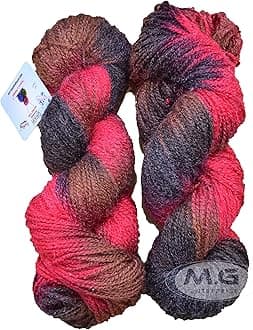 M.G ENTERPRISE Glow Knitting Yarn Wool, Mehroon 200 GMS Woolen Crochet Yarn Thread. Best Used with Knitting Needles, Crochet Needles-ZK Art-BII