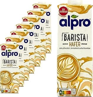 Alpro - Pack of 8 Barista oat drinks, 1 litre, oat drink 100% vegetable for frothing coffee, shakes and smoothies