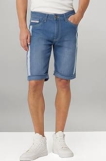 The Indian Garage Co Men Slim Fit Solid Mid-Rise Denim Shorts