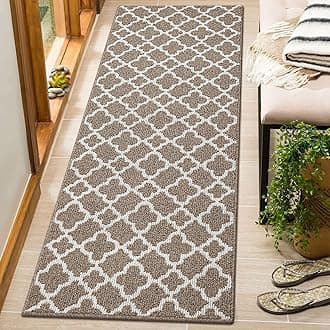 SHACOSRunner Rug for Entryway Brown 50x150cm Non Slip Doormat Runner Non Shedding Kitchen Rug Machine Washable Floor Carpet Mat for Hallway Entryway Bedroom Laundry Room