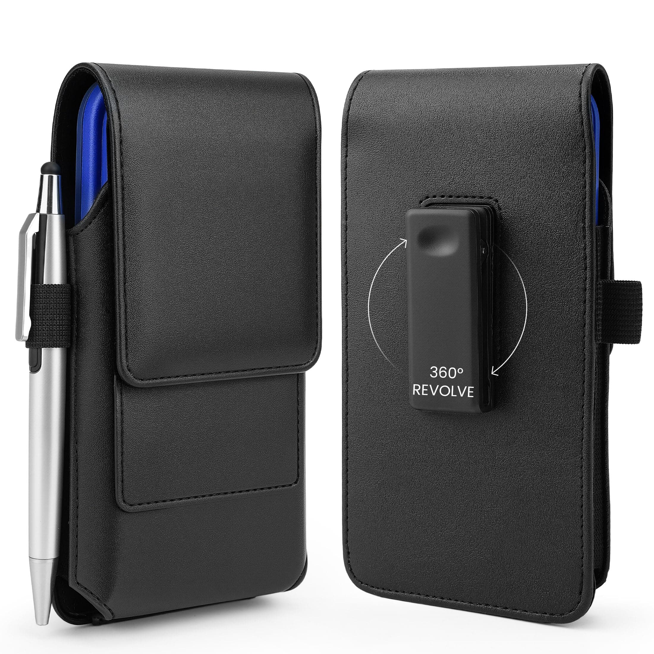BECPLT Phone Holster Compatible for iPhone 14 Pro Max, 13 Pro Max, 12 Pro Max, 11 Pro Max Leather Belt Case 360 Rotating Pouch Belt Clip Case for iPhone Xs Max, 8 Plus, 7 Plus, 6s Plus, 6 Plus