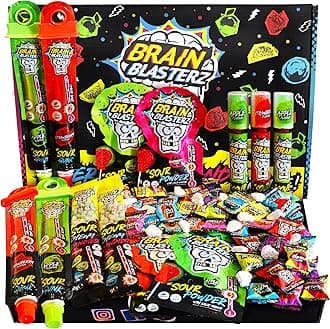 Brain Blasterz MEGA Sour Sweets Gift Box – Extreme Sour Candy Collection, 27pcs, Halal & Vegan Treats, Special Edition, Fun Gift for Mother’s Day, Birthdays & More