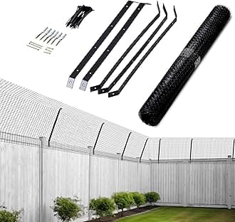 Cat Proof Fence Anti-Climb Barrier – Secure Outdoor Catio Enclosure Kit, Weatherproof Garden Mesh Fencing for Cat Safety & Protection (15 M)