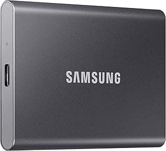 Samsung Portable SSD T7 500GB USB 3.2 External Solid State Drive Grey (MU-PC500T), MU-PC500T/AM
