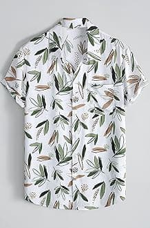 Leriya Fashion Men's Casual Rayon Relaxed Fit Shirt Button Down Summer Shirts for Men | Stylish Printed | Short Sleeve | Trendy (Available in Plus Size)