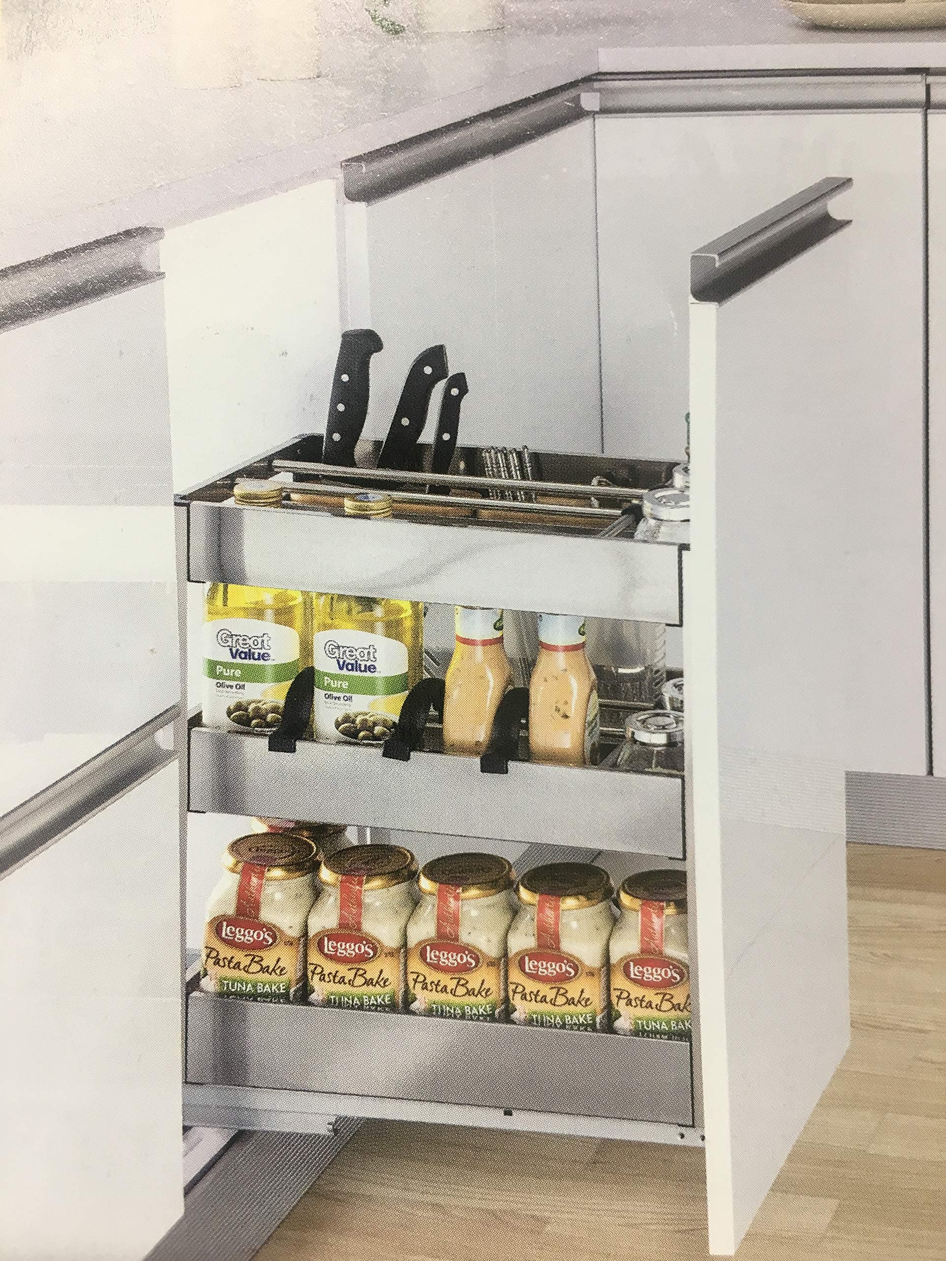 400 Pull Out Kitchen Baskets for Base Unit