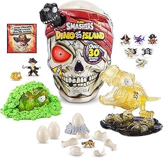 Dino Island Giant T-Rex Skull with 30+ Surprises and Mini Eggs, Dinosaur Discovery Toy, Age 5+