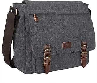 Large Men Crossbody Messenger Shoulder Bag Fit for 15.6 Inch Laptop Canvas Briefcase Satchel