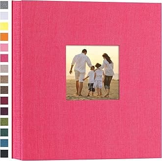 Linen Hardcover Photo Album 4x6 1000 Photos Large Capacity for Family Wedding Anniversary Baby Vacation (Rose Red, 1000 Pockets)