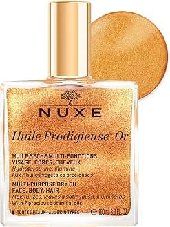 Huile Prodigieuse Shimmer Multi-Purpose Dry Oil - Luxurious Radiant Glow and Hydration for Face, Body & Hair