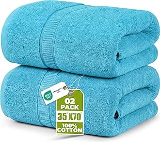 Utopia Towels - Premium Jumbo Bath Sheet (90 x 180 cm, 8 Pack) - 100% Ring Spun Cotton Highly Absorbent and Quick Dry Extra Large Bath Sheet - Super Soft Hotel Quality Towel (Turquoise)