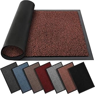 BLADO Washable Door Mats - Non-Slippery Heavy Duty Doormats - Stylish & Large Rubber Door Mat - Perfect Dust Grabbing Outdoor & Indoor Door Mat (Rust, 40cm x 60cm)