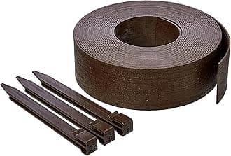 Amazon Basics Lawn Edging Coil Border with 10 Stakes, Landscape Garden Edging *8-cm/3-Inch x 12-m/40-Feet,* Brown, for Lawn Grass Raised Beds Pathways