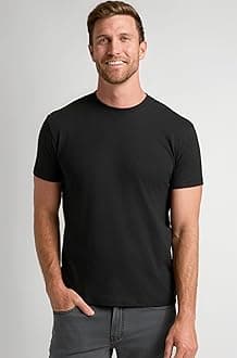 Men's Cotton Blend Round Neck T-Shirt, Half Sleeve, Black