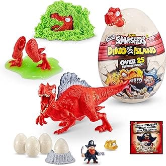 Smashers Dino Island Mega Egg Spinosaurus by ZURU Prehistoric Discovery Toy with 25 Dino-Island Surprises, Dinosaur Toys, Slime, Sand and More Age 5+