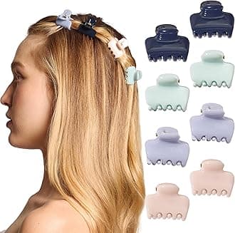 Small Hair Clips for Women and Girls – Mini Claw Clips – Hair Accessories – Daily Styling, Recycled, Garden Bouquet | Ideal Gifts for Women – 8pc Set