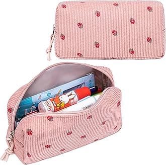 LEDAOU Cute Pencil Case for Kids Girls Pink Pencil Pouch Kawaii Pen Pencil Box Bag Holder for School Students
