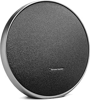 Harman Kardon Onyx Studio 9 - Portable Stereo Bluetooth Home Speaker with Built-in Battery and USB Charging, self-Tuning, and Multi-Speaker Connection by Auracast - Black (Renewed)