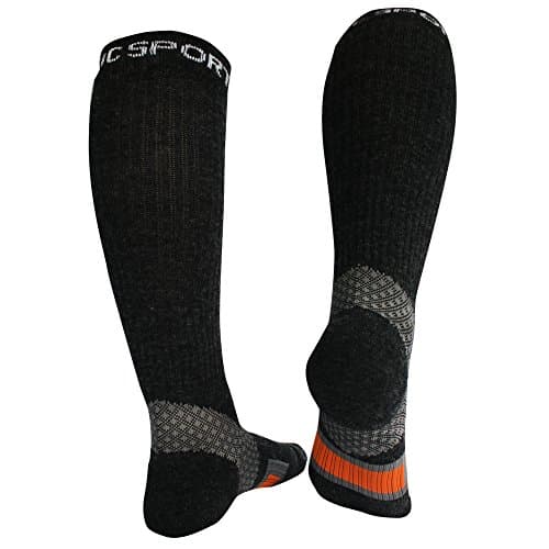Premium Marino Wool Compression Socks, Reinforced Ankle and Arch Support, Pressure dispersing heal, Enhanced stability of ankles, Ideal for Running, Cycling, Hiking, Flight Travel and Much More (M-L - Men 4-8/ Women 4.5- 7.5)