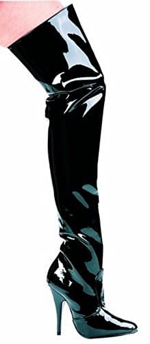 Black Patent Leather Thigh High Boots