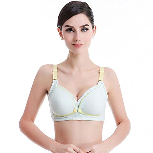 YI WORLD Womens Seamless Maternity Nursing Bra , Light blue , m