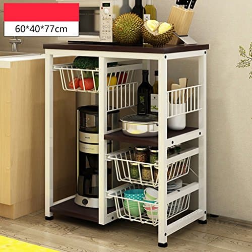 Cdbl Wall shelf Kitchen Shelf Microwave Rack Floor Kitchenware Multilayer Multifunctional Electric Floor Storage Shelf(size:60*40*77cm) Shelf