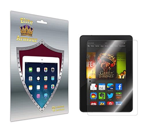 Elite Armour Screen Protector for Kindle Fire HDX 7 inch. Premium HD Clear " Maximum Clarity and Touchscreen Accuracy" PET Made in Japan Retail Packaging (2-Pack)
