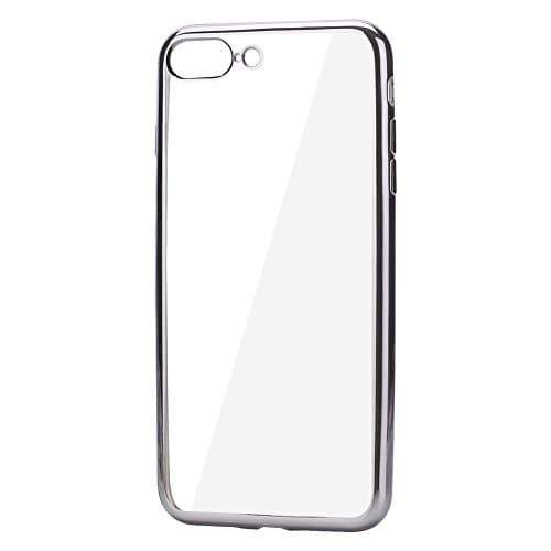 iPhone 7 Plus Case, Ultra-Slim Profile TPU Transparent Clear Cover with Plated Colored Bumper for 5.5Inch Apple iPhone 7Plus Case (Silver)