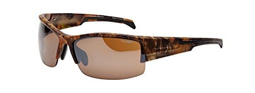 Men's Rectangular Semi-Rimless Wrap Around Frame, Brown Camo