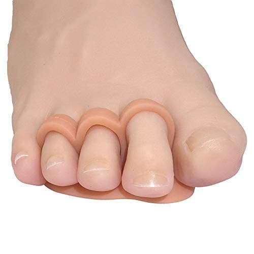 Hammer Toe Straightener and Corrector Soft Gel Crests Splints Prevent Overlap Toe Separator Relief Pain Avoid Toe Squeezing Hallux Valgus and Plantar Fasciiti 2 Pairs (Beige)
