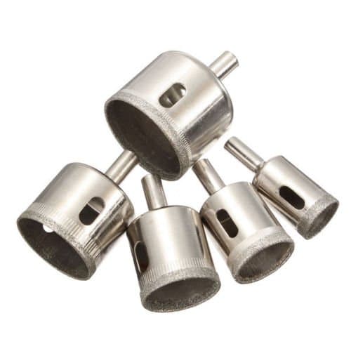 NuoStar 5 Pcs Diamond Drill Bit Set 3/4", 1", 1-1/4", 1-1/2", 1-3/4" - Wet Cutting Ceramic, Porcelain Tiles, Glass, Fish Tanks, Marble, Granite, Bottles NS02045