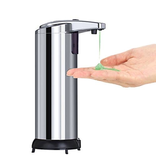 KJ Home 9.5oz Automatic Touchless Soap Dispenser for Kitchen Bathroom Stainless Steel (Silver)