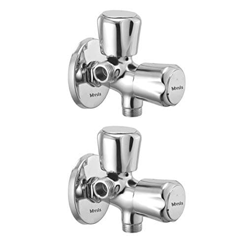 Mysis Caliber Brass 2 In 1 Angle Valve With Wall Flange (Rising Fitting | Full Turn) (Pack of 2)