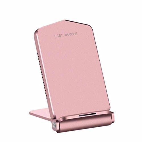 AKDibl Foldable Wireless Charger,IphoneX Qi Fast Wireless Charging Pad for Samsung Galaxy Note8/S8/S8Plus/S7Edge/S7/S6Edge Plus/Note 5/S6edge/S6 and Stand Charge iPhoneX/8/8 Plus NO AC ADAPTER(Pink)