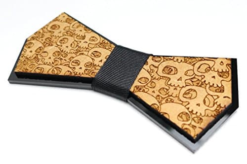 Cute Gothic wood skull pattern custom design bow tie necktie holloween