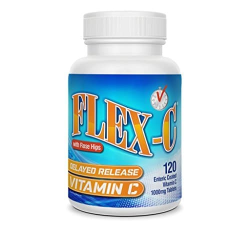 Timed Release Vitamin C Supplement by Flex-C with Rose Hips 1000mg 120 Tablets