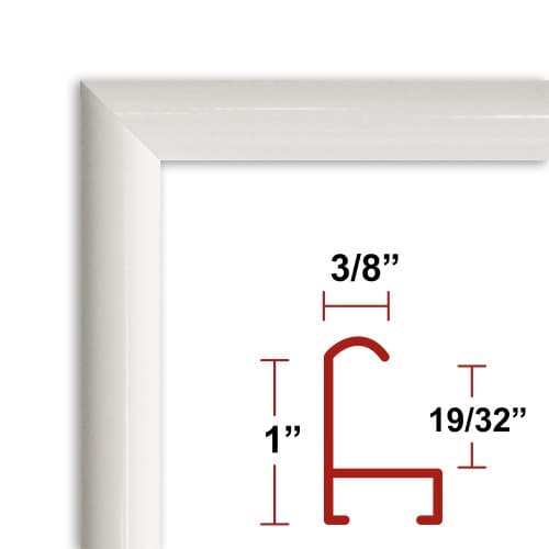 24 x 36 White Poster Frame - Profile: #15 Custom Size Picture Frame