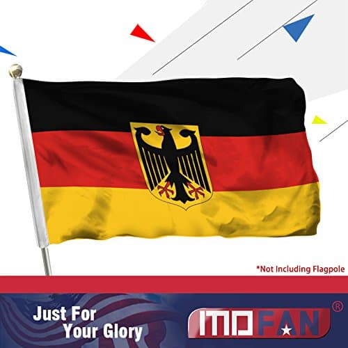 MOFAN Germany Eagle Flags Polyester Nicely Stitched and Vivid Bright Color The government flag of Germany with 2 Solid Grommets 3x5ft Indoor/Outdoor Home Garden Decorations