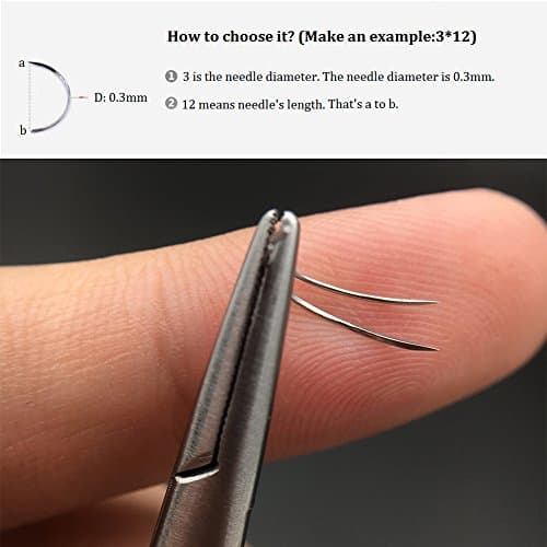 1/2 Circle Curved Surgical Suture Needle for Training & Doctor Pack of 100 (4x12, Conventional Cutting Needle)