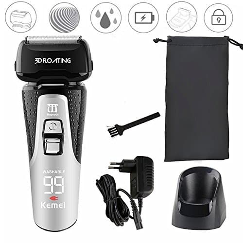 Washable Speed Maglev 3-blade Cutting System Rechargeable LCD Display Electric Shaver Razors Shaving with Beard Scarf Men Face Care