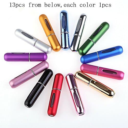 5ml Portable Mini Refillable Perfume Atomizer Bottle for Travel Spray Scent Pump Case Multicolor - 13 Pack