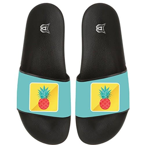 COWDIY Home Bath Slide Slipper Yellow Pineapple Pattern Non-slip Summer Beach And Pool Sandal Men Women