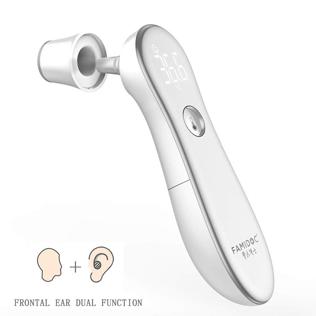 DUOUH Forehead Thermometer with Ear Function, Digital Thermometer for Fever, Ear and Forehead Function with Fever Alarm and Memory Function – Ideal for Babies, Infants, Children, Adults
