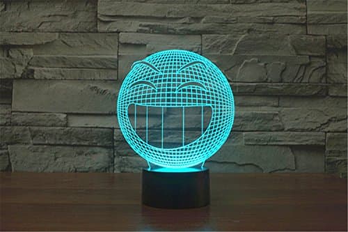 Emoji Smile 3D ILLusion Night Light 7 Colors Changing Table Desk Deco Lamp Bedroom Children Room Decorative Nightlight Christmas Prank Gifts