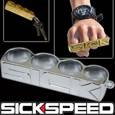 Chrome Sick Four (4) Finger Ring Key Ring/Chain for Car/Truck/SUV P1 for Mazda CX-5