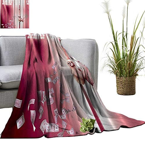 YOYI Blanket as Bedspread Mkey Dancing The Stripper e Dollars Striptease with Whiskey Bottle Cozy and Durable Fabric-Machine 50"x60"