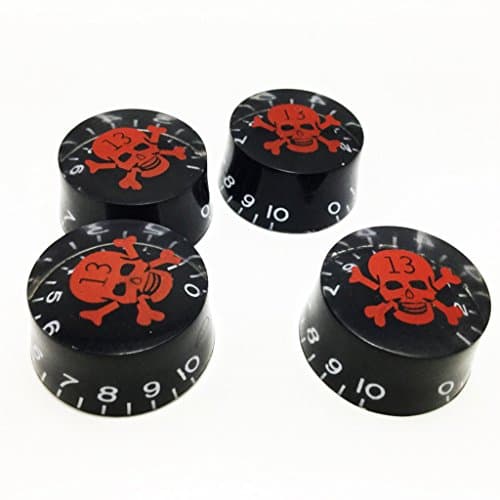 4pcs Speed Control Knobs Red Skull Logo for LP Electric Guitar