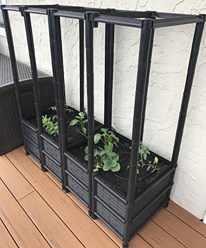 Tower Planter With Wheels for Tomatoes, Cucumbers, Peas & Beans